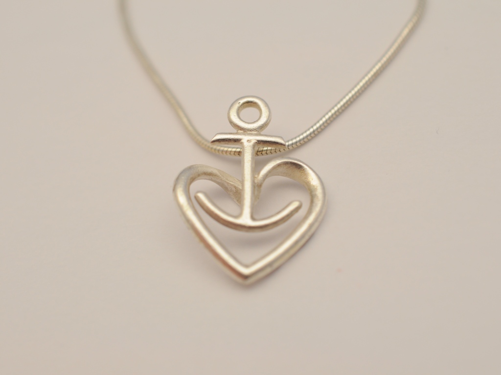 Ankerherz aus 925 Silber mit Kette