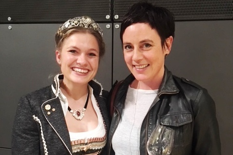 Astrid Zipp mit Carolin Klöckner auf dem Weingipfel 2017 in Heilbronn