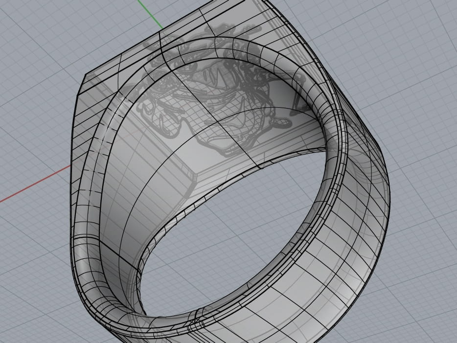 CAD Schmuckdesign mit Motiv Totentanz nach Hans Holbein der Jüngere