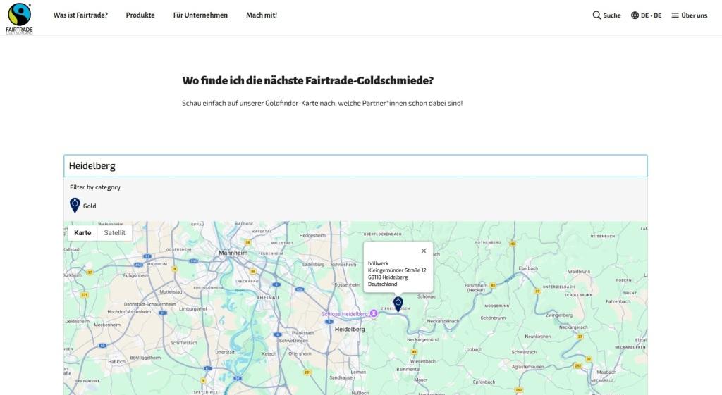 höllwerk ist Fairtrade Goldschmiede Partner