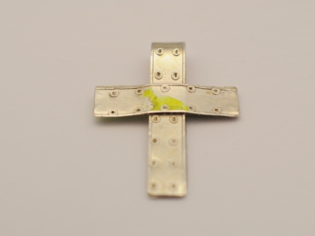Kreuzanhänger aus 925 Silber mit Emaille