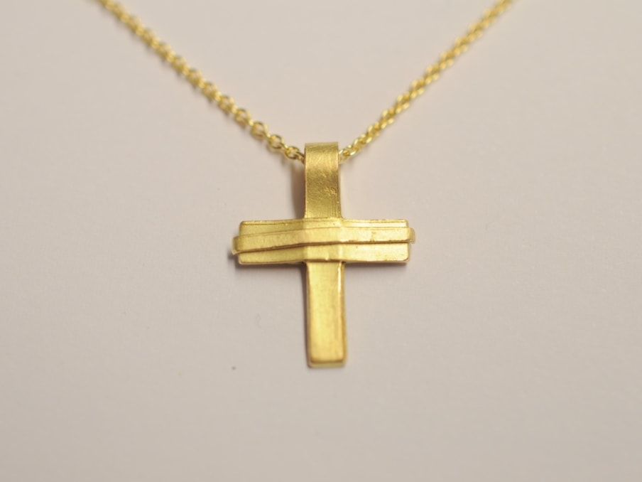 Goldkreuz Anhänger Unikat an Goldkette