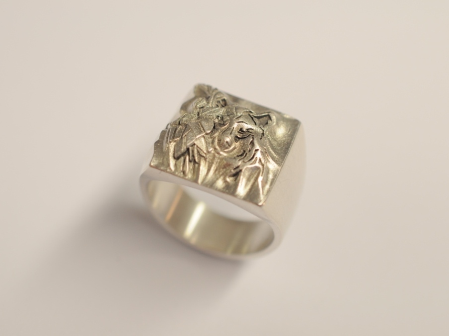 Männerring mit Wolfskopf-Logo für Rolf Dindorf | CAD Ring - Design | höllwerk