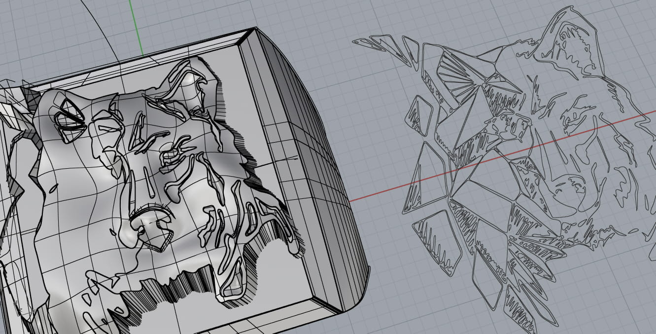 Herrenring mit Wolfskopf-Logo | CAD Schmuckdesign von höllwerk Studie 3