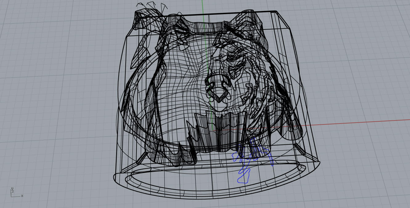 Herrenring mit Wolfskopf-Logo | CAD Schmuckdesign von höllwerk Studie 4