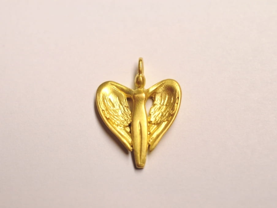 Schutzengel Anhänger aus 750er Gelbgold