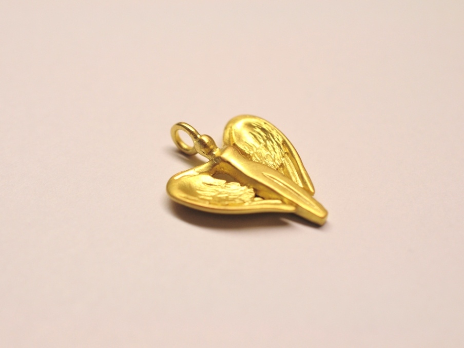 Schutzengel Anhänger aus 750er Gelbgold
