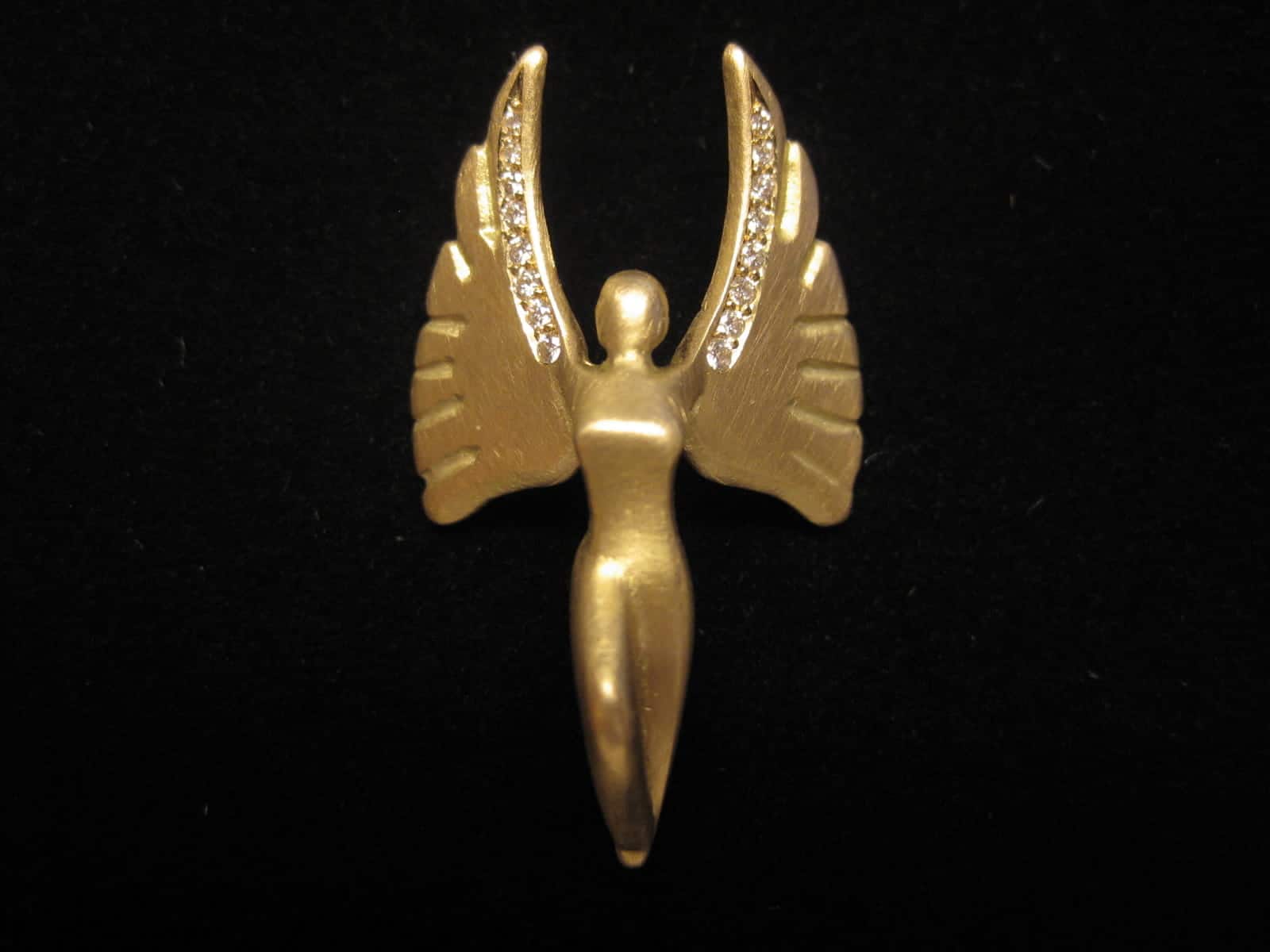 Schutzengel Anhänger - 750 Gelbgold mit Brillanten