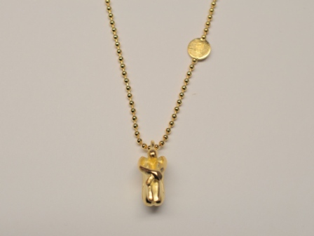 Schutzengel Anhänger Ed.2014 an Kette | 925 Sterling Silber vergoldet