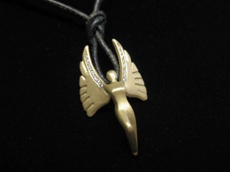 Schutzengel Anhänger - 750 Gelbgold mit Brillanten