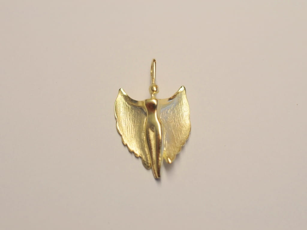 Schutzengel Anhänger aus 585 Gelbgold (14 Karat)