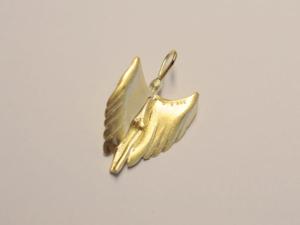Schutzengel Anhänger aus 585 Gelbgold (14 Karat)